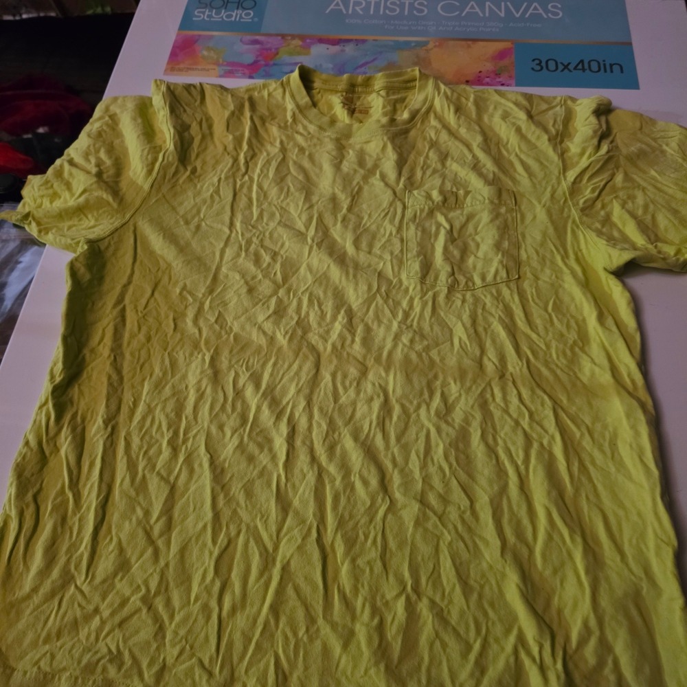 Carhartt Mens Original Fit Short Sleeve Pocket T-Shirt Yellow Size Large